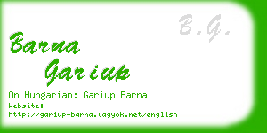 barna gariup business card